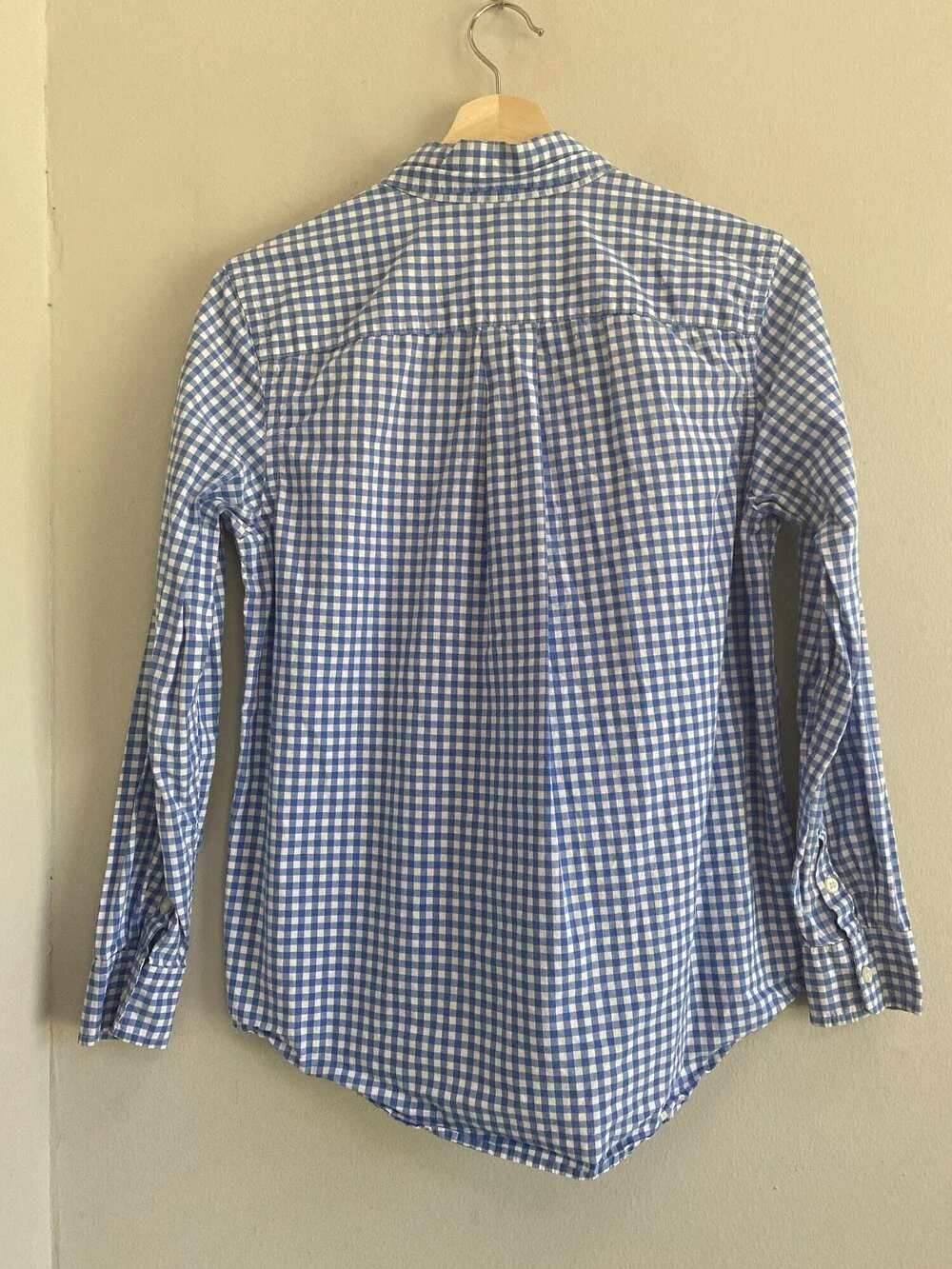 Ralph Lauren Boys Blue White Gingham Button Down Shirt L 14-16